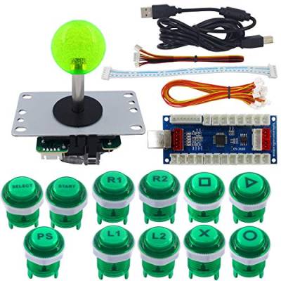 SJ@JX Arcade DIY Kit Arcade Button PS3 Controller Mechanical Keyboard Microswitch PC PS3 Xbox USB Encoder Arcade Joystick von SJ@JX