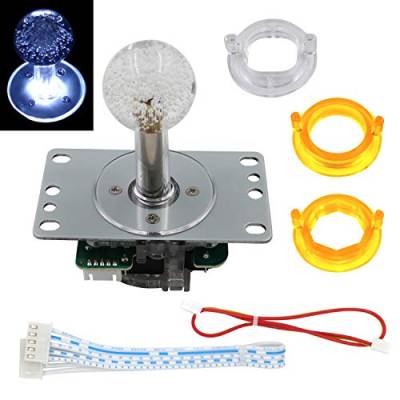 SJ@JX Arcade LED Joystick SANWA Style Fight Game Joystick LED Stick Retro Joy Circular Octagonal Limiter for Retro Pie Raspberry Pi MAME JAMMA von SJ@JX