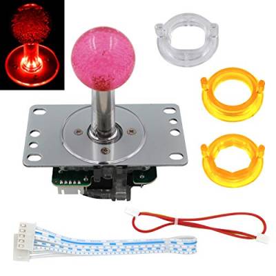 SJ@JX Arcade LED Joystick SANWA Style Fight Game Joystick LED Stick Retro Joy Circular Octagonal Limiter for Retro Pie Raspberry Pi MAME JAMMA von SJ@JX