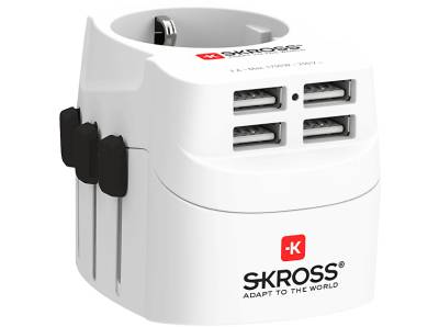 SKROSS 1302461 PRO Light USB (4x Port) Reiseadapter von SKROSS