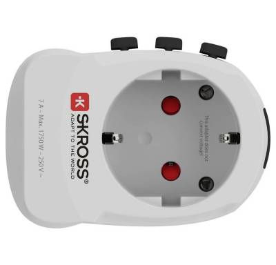 SKROSS 3-Pol Weltreiseadapter mit 4 x USB Anschlüssen Reiseadapter von SKROSS