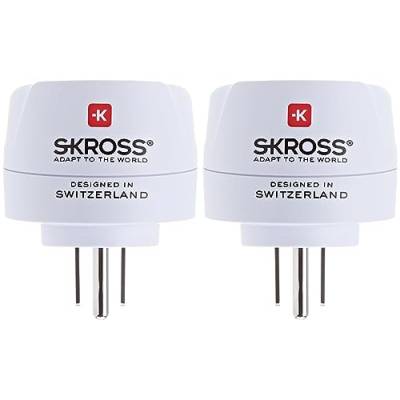 SKROSS Country Adapter Europe to USA: Reiseadapter für Reisen aus Europa in Länder, die den amerikanischen Standard verwenden, Weiß (Packung mit 2) von SKROSS