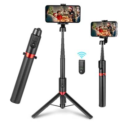 SMALLRIG 130 cm Stativ Selfie Stick tragbar mit Bluetooth Fernbedienung und Stabiler Halterung für Smartphone ST20, verstellbar von 11,81 bis 51,18 Zoll, leichtes Stativ für Mobiltelefone – 3375B von SMALLRIG
