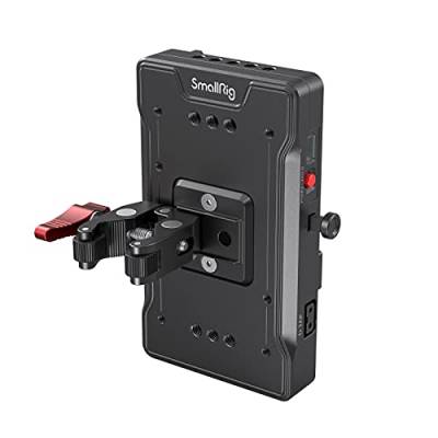 SMALLRIG V Mount Battery Plate V-Mount-Akku Adapterplatte für BMPCC 4K & 6K & 6K Pro, spiegellose DSLR-Kameras, kommt mit 8V/12V/14,2V D-Tap/5V 2A USB-Ausgangsports und Crab-Shaped Clamp - 3202 von SMALLRIG