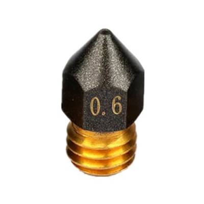 1/2/5 Stück MK8 PTFE-beschichtete Düse 0,2/0,3/0,4/0,5/0,6/0,8/1,0 mm M6-Gewinde for CR10 CR10S for Ender-3 for Makebot 3D-Druckerdüsen 1,75 mm (Color : 0.6mm, Size : 2pcs) von SMJY
