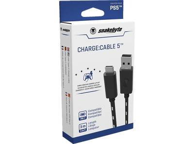SNAKEBYTE PS5 Charge: Cable 5™ (3m) USB 2.0 Ladekabel, Schwarz/Weiß von SNAKEBYTE