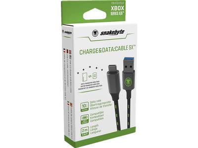 SNAKEBYTE XSX USB Charge & Data: Cable SX (2m) Zubehör für XSX, Schwarz/Grün von SNAKEBYTE