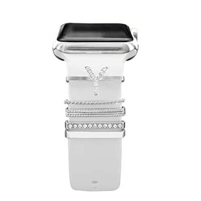 5 Stück dekorative Ringschlaufen aus Metall für Samsung Smart Watch Bands, Lederarmband Charms Silikonarmband Zubehör für Apple Watch iWatch Ultra Series 8 7 6 SE 5 4 3 2 1(nicht Band oder Uhr), 35 von SOLOLUP
