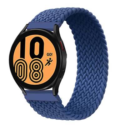 Geflochtenes Solo Loop Armband für Samsung Galaxy Watch 5/4 40mm 44mm/Galaxy Watch 5 Pro 45mm/Galaxy Watch 4 Classic 42mm 46mm, 20mm Elastisch Uhrenarmband Sport Loop Ersatzarmband(Blau,20mm-XS) von SOLOLUP
