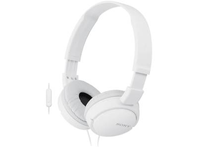 SONY MDR-ZX110AP, On-ear Kopfhörer Weiß von SONY