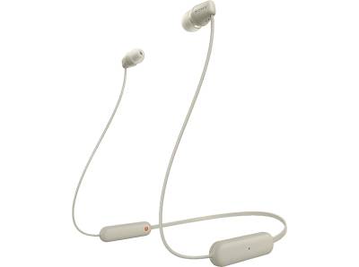 SONY WI-C100, In-ear Kopfhörer Bluetooth Cremefarben von SONY