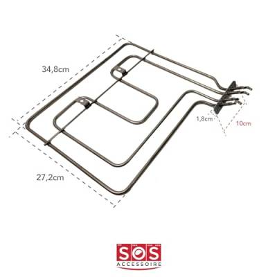 SOS Accessoire Widerstand für Kochfeld/Grill, 1100 W + 1100 W, für Backofen, Herd 262900064 Beko, Essential B, Far, Grundig, Leiste, Listo von SOS ACCESSOIRE