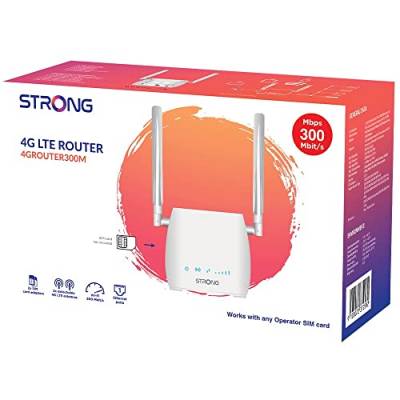 STRONG 4G LTE WLAN Router 300M(LTE bis 150 Mbit/S, 2.4 GHz WiFi @ 300 Mbit/S, 802.11b/g/N, LAN Port, SIM Adapter) Weiß, Small, 4GROUTER300M von STRONG