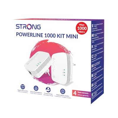 STRONG Powerline 1000 Mbits mit 1 LAN-Port, geringer Stromverbrauch, Internet über Stromkreis, optimale Netzwerksicherheit, POWERL1000DUOMINI von STRONG