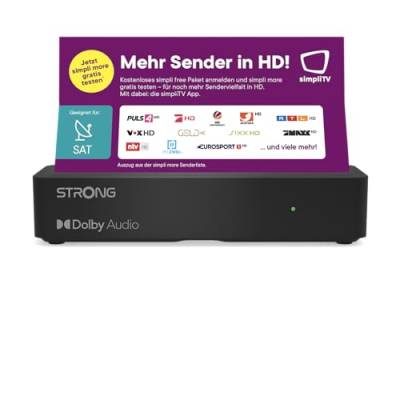 STRONG SRT 7511 Digitaler HD Satelliten Receiver für ORF inklusive Karte (simpliTV), DVB-S2 Full HD (HDTV, HDMI, LAN, SCART, USB) Nur für Österreich von STRONG