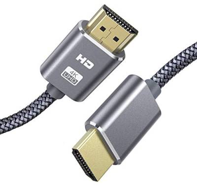 SUCESO HDMI Kabel 4K 60Hz 2Meter HDMI 2.0 Kabel Highspeed 18Gbps Nylon Geflecht Vergoldete Anschlüsse Kompatibel mit HDR Video 4K UHD 2160p, HD 1080p, ARC, 3D,Monitor PS5,PS4,PS3,Xbox,Ethernet,PC-Grau von SUCESO