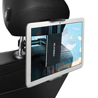 SUCESO Tablet Halterung Auto Kopfstützen Halterung Universal KFZ Tablet Halter Ständer 360°Drehung Kompatibel mit iPad Pro Air Mini 2 3 4, Samsung Tab,Huawei,Switch,Smartphone und Tablet (4-11") von SUCESO