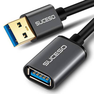 SUCESO USB 3.0 Verlängerung Kabel 5M Kabel Verlängerungskabel USB 3.0 A Stecker auf A Buchse 5Gbps für Kartenlesegerät, Tastatur, Drucker, Scanner, USB Stick, Externe Festplatte, USB Hub, Kamera usw von SUCESO