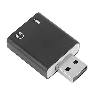 Externe Soundkarte, USB-Stereo-Soundkarten-Adapter, USB auf 3,5 Mm Soundkarte, 7.1-Kanal USB auf 3,5 Mm Headset-Buchsen-Adapter, USB-Headset-Soundkarte für Computer, Laptop, von SUNGOOYUE