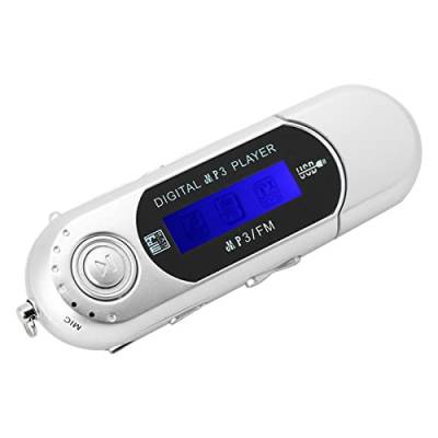 MP3-Player mit Kopfhörer, Tragbarer Musik-MP3-USB-Player mit LCD-Bildschirm FM-Radio-Sprachspeicherkarte Zum Laufen (Grau) von SUNGOOYUE
