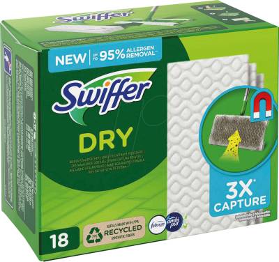 SWIFFER 365944 - Swiffer Trockene Bodentücher Nachfüllpackung, Febreze, 18 Stück von SWIFFER