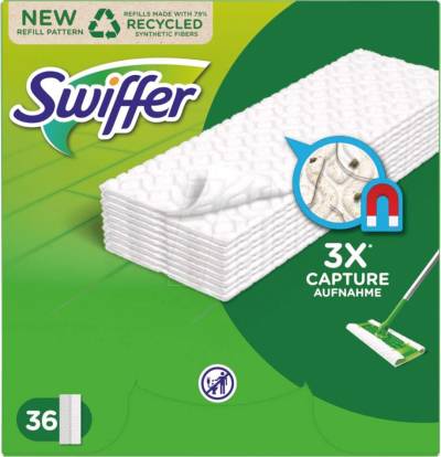 SWIFFER 545476 - Swiffer Trockene Bodentücher Nachfüllpackung, 36 Stück von SWIFFER