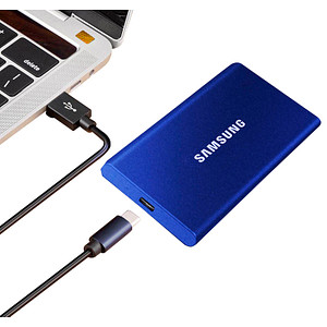 SAMSUNG Portable T7 1 TB externe SSD-Festplatte blau von Samsung