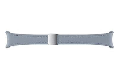 Samsung D-Buckle Hybrid Eco-Leather Band (Slim, S/M) ET-SHR93 für die Galaxy Watch6, Uhrenarmband, Original Armband, D-Buckle, Lederimitat, Fluorkautschuk, anpassbare Faltschließe, elegant, Blue von Samsung