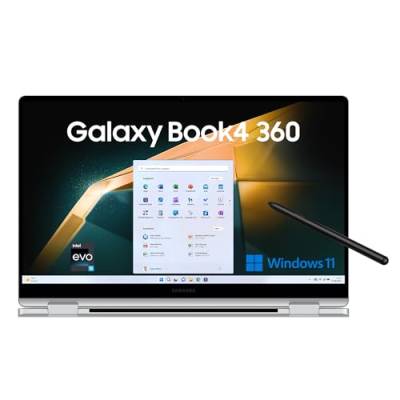 Samsung Galaxy Book4 360 inklusive S Pen, 15,6 Zoll-Notebook mit Touchscreen, Windows-Laptop, Intel Core 5, 16 GB RAM, 256 GB, Silver von Samsung