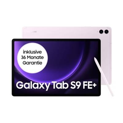 Samsung Galaxy Tab S9 FE+ Android-Tablet, 31,5 cm / 12,4 Zoll Display, 128 GB Speicher, Mit Stift (S Pen), Lange Akkulaufzeit, WiFi, Lavendel, Inkl. 36 Monate Herstellergarantie [Exklusiv bei Amazon] von Samsung