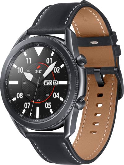Samsung Galaxy Watch3, 45mm Stainless steel case, Real leather band von Samsung
