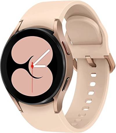 Samsung Galaxy Watch4 BT, Runde Bluetooth Smartwatch, Wear OS, dreh-Bare Lünette, Fit-nessuhr, Fitness-Tracker, 40 mm, Pink Gold (Deutche Version) von Samsung