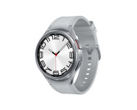 Samsung Galaxy Watch6 Classic - 47 mm - intelligente Uhr mit Band - Hybrid-Eco-Leder - Silber - Band von Samsung