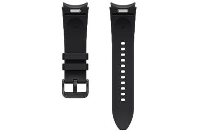 Samsung Hybrid Eco-Leather Band (S/M) ET-SHR95 für die Galaxy Watch6, Uhrenarmband, Original Armband, Lederimitat, Fluorkautschuk, klassischer Stil, sportlich, elegant, angenehmer Sitz, Black von Samsung
