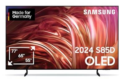 Samsung OLED 4K S85D Fernseher 55 Zoll, Samsung TV mit Neural Quantum 4K AI Gen2 Prozessor, OLED HDR, Contour Design, Smart TV, GQ55S85DAEXZG, Deutsches Modell [2024] von Samsung