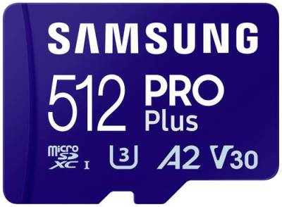 Samsung PRO Plus microSDXC-Karte 512GB A2 Application Performance Class, v30 Video Speed Class, UHS- von Samsung