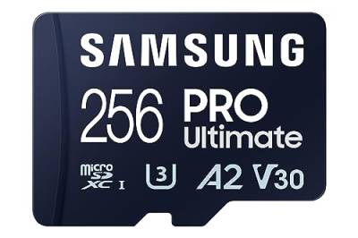 Samsung PRO Ultimate microSD Speicherkarte, 256 GB, UHS-I U3, 200 MB/s Lesen, 130 MB/s Schreiben, Inkl. SD-Adapter, Für Smartphone, Drohne oder Action-Cam von Samsung