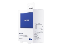Samsung Portable SSD T7, 1000 GB, USB Typ-C, 3.2 Gen 2 (3.1 Gen 2), 1050 MB/s, Passwortschutz, Blau von Samsung