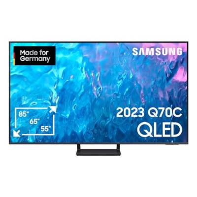 Samsung QLED 4K Q70C 55 Zoll Fernseher (GQ55Q70CATXZG, Deutsches Modell), Quantum Prozessor 4K, Motion Xcelerator Turbo+, Quantum HDR, Smart TV [2023] von Samsung