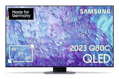 Samsung QLED 4K Q80C 75 Zoll Fernseher (GQ75Q80CATXZG, Deutsches Modell), Smart-TV, Direct Full Array, Neural Quantum Prozessor 4K, Real Depth Enhancer [2023] von Samsung