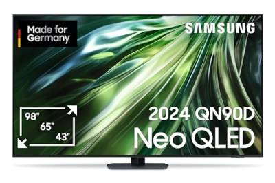Samsung QLED 4K QN90D Fernseher 43 Zoll, Samsung TV mit Neural Quantum 4K AI Gen2 Prozessor, Quantum-Matrix-Technologie, Motion Xcelerator, Smart TV, GQ43QN90DATXZG, Deutsches Modell [2024] von Samsung