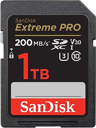 SanDisk Extreme PRO SDXC UHS-I Speicherkarte 1 TB (V30, Übertragungsgeschwindigkeit 200 MB/s, U3, 4K UHD Videos, SanDisk QuickFlow-Technologie, temperaturbeständig) von SanDisk