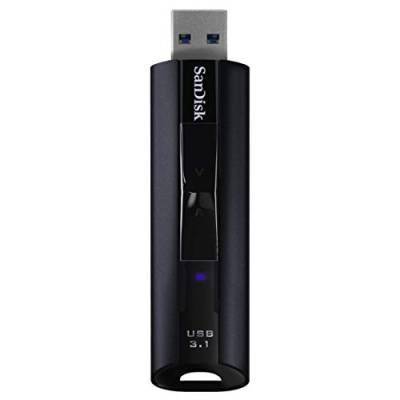 SanDisk Extreme PRO USB 3.2 Solid State Flash-Laufwerk 128 GB (Lesen mit 420 MB/s, Schreiben mit 380 MB/s, Passwortschutz, robustes Gehäuse, RescuePRO Deluxe Software), Schwarz von SanDisk