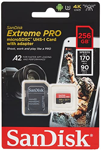 SanDisk Extreme Pro 256 GB microSDXC Memory Card + SD Adapter with A2 App Performance + Rescue Pro Deluxe 170 MB/s Class 10, UHS-I, U3, V30 von SanDisk