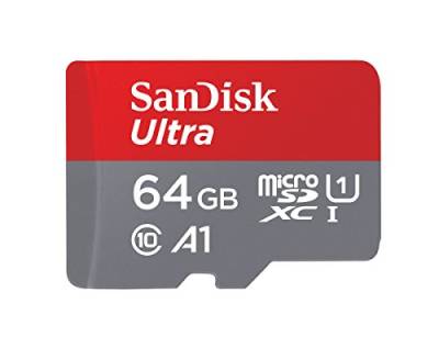 SanDisk Ultra 64 GB microSDXC UHS-I-Karte für Chromebook mit SD-Adapter (Für Smartphones und Tablets, A1, Class 10, U1, Full HD-Videos, bis zu 140 MB/s Lesegeschwindigkeit) 10 Jahre Garantie von SanDisk