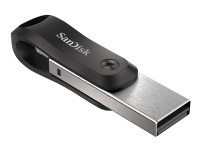SanDisk iXpand, 64 GB, USB Type-A / Lightning, 3.2 Gen 2 (3.1 Gen 2), Drehring, Schwarz, Silber von SanDisk