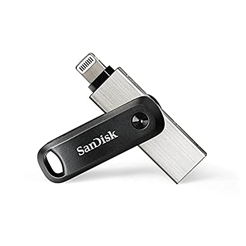 SanDisk iXpand Go Flash-Laufwerk iPhone Speicher 256 GB (iPad kompatibel, automatisches Backup, Schlüsselanhänger-Funktion, USB 3.0, iXpand App) von SanDisk