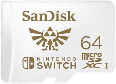 SanDisk microSDXC UHS-I Speicherkarte für Nintendo Switch 64 GB (U3, Class 10, 100 MB/s Übertragung, mehr Platz für Spiele) von SanDisk