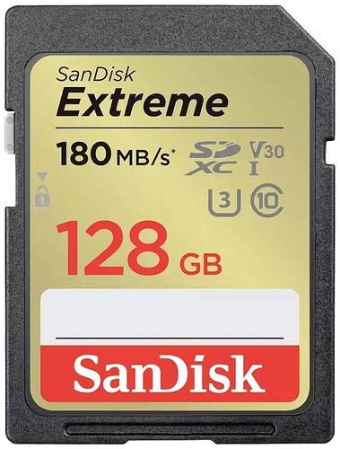 SanDisk Extreme PLUS SDXC-Karte 128GB UHS-Class 3stoßsicher, Wasserdicht von Sandisk