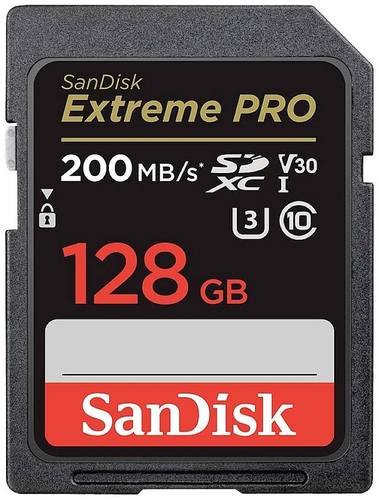 SanDisk Extreme PRO SDXC-Karte 128GB Class 10 UHS-I stoßsicher, Wasserdicht von Sandisk